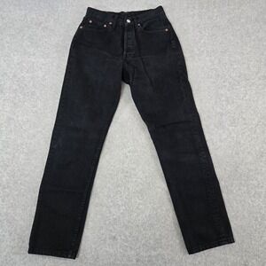 Vtg 1999 Levis 510 Made in UK Black Denim Button Fly Jeans 30x32 Slim Taper 90s